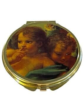 Mini Golden Round Jewelry Pill Box